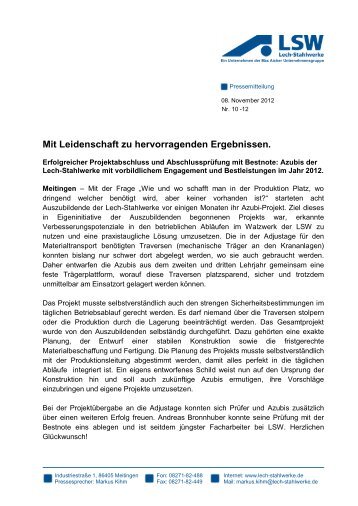 Mit Leidenschaft zu hervorragenden Ergebnissen. - LSW Lech ...