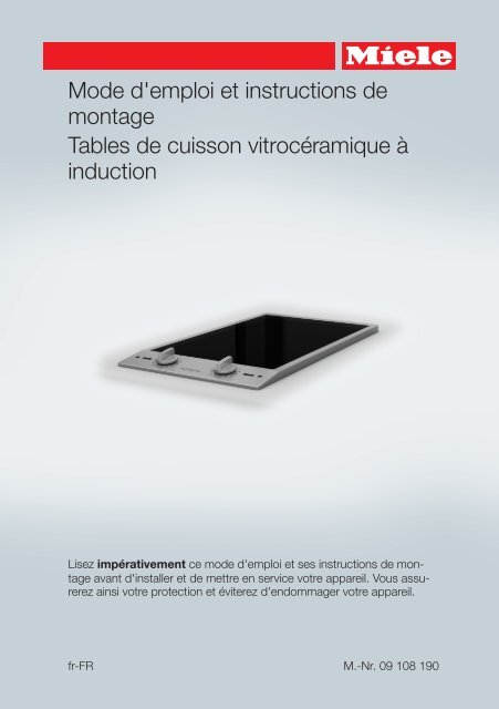 Miele CSDA 1010 - Mode d'emploi et instructions de montage