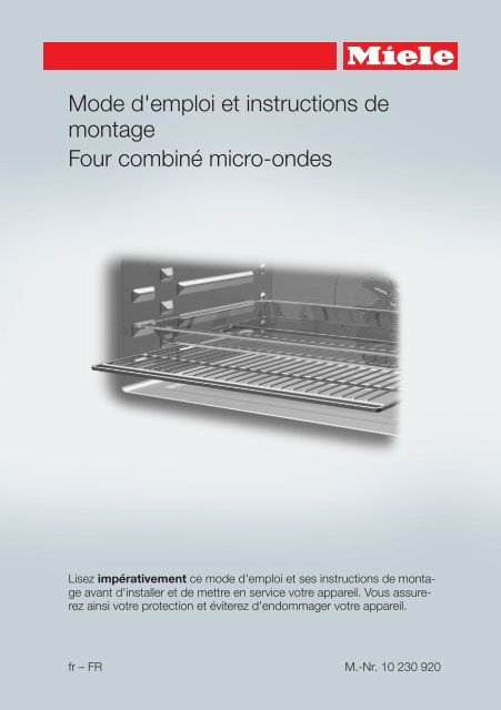 Miele H 6400 BM - Mode d'emploi et instructions de montage