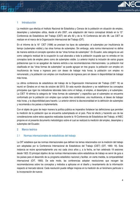 Metodología para la medición del empleo en Ecuador