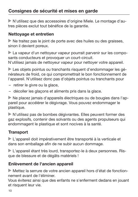 Miele KFN 29233 D bb - Mode d'emploi et instructions de montage