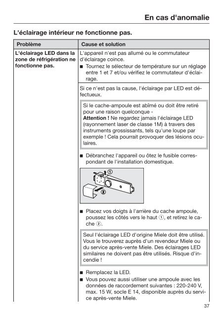 Miele KFN 29233 D bb - Mode d'emploi et instructions de montage