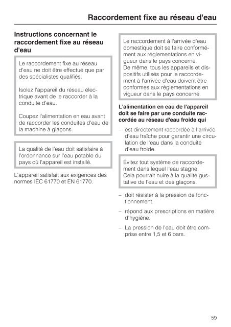 Miele KFN 12823 SD-1 - Mode d'emploi et instructions de montage