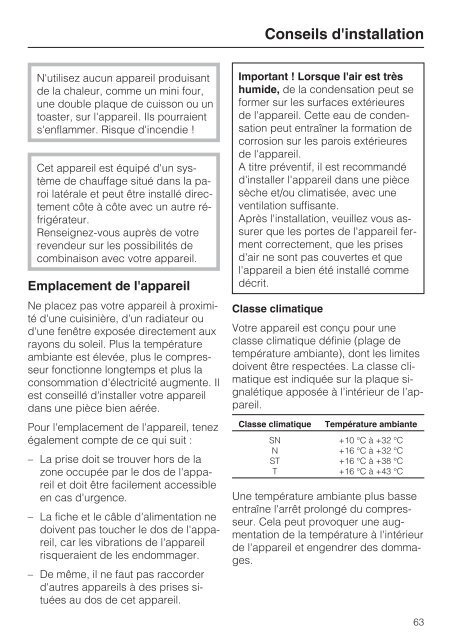 Miele KFN 12823 SD-1 - Mode d'emploi et instructions de montage