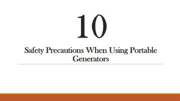 10 Safety Precautions When Using Portable Generators 