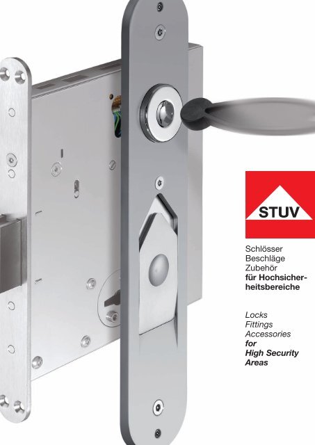 Beschläge und Schlösser an alten Möbeln Stahltür⁄FH Set Beschlag (beidseitig Drücker) + FH Schloss (DL) +