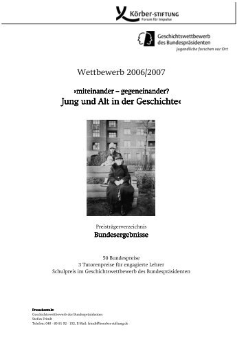 Wettbewerb 2006/2007 Jung und Alt in der Geschichte - CJD ...