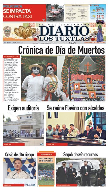 EDICIÓN DE DIARIO LOS TUXTLAS DEL DÍA 01 DE OCTUBRE DE 2016