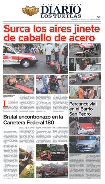 EDICIÓN DE DIARIO LOS TUXTLAS DEL DÍA 01 DE OCTUBRE DE 2016