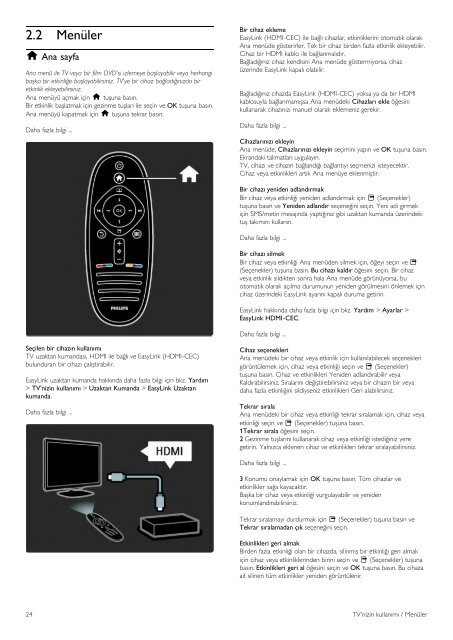 Philips T&eacute;l&eacute;viseur LED - Mode d&rsquo;emploi - TUR