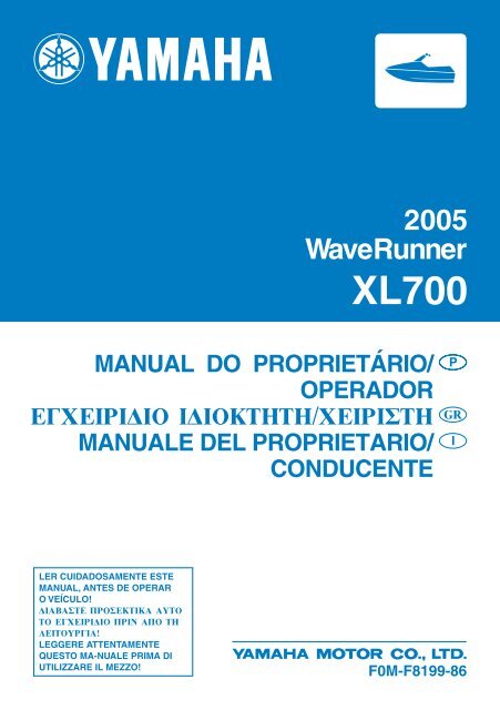 Yamaha XL700 - 2005 - Manuale d'Istruzioni Portugu&ecirc;s