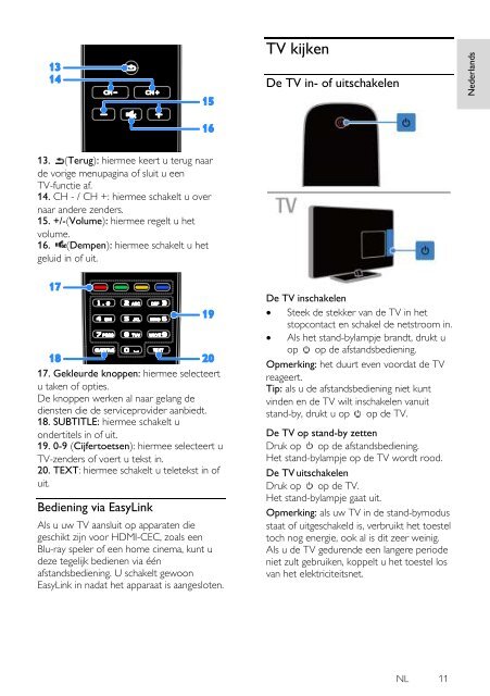 Philips 3100 series T&eacute;l&eacute;viseur LED ultra-plat Full HD - Mode d&rsquo;emploi - NLD