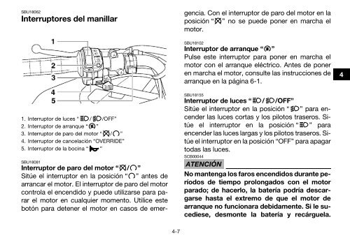 Yamaha GRIZZLY 450 - 2015 - Manuale d'Istruzioni Espa&ntilde;ol