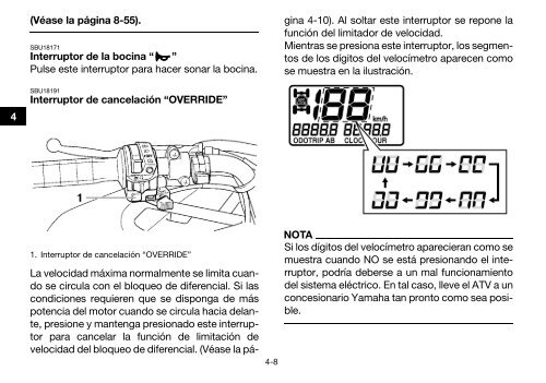 Yamaha GRIZZLY 450 - 2015 - Manuale d'Istruzioni Espa&ntilde;ol