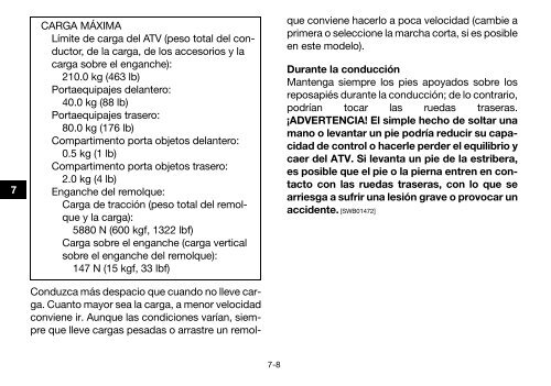 Yamaha GRIZZLY 450 - 2015 - Manuale d'Istruzioni Espa&ntilde;ol