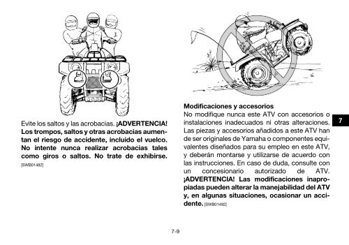 Yamaha GRIZZLY 450 - 2015 - Manuale d'Istruzioni Espa&ntilde;ol