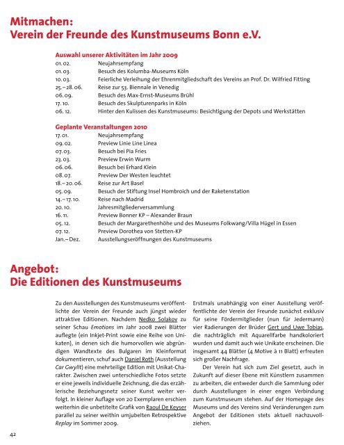 Das Ausstellungsjahr 2009 - Kunstmuseum Bonn