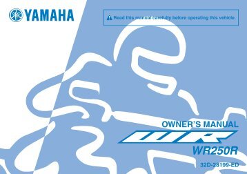 Yamaha WR250R - 2015 - Manuale d'Istruzioni English
