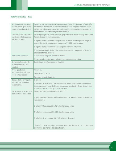 Manual sobre recaudación y cobranza de tributos