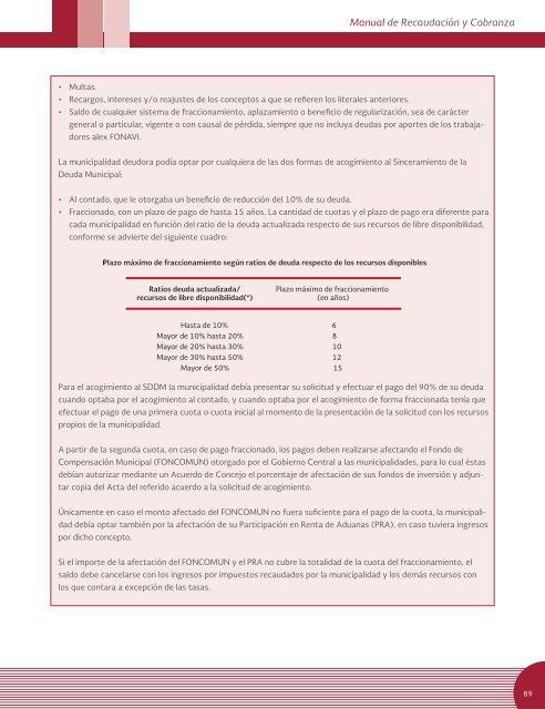 Manual sobre recaudación y cobranza de tributos