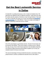 Lock repair service Dallas