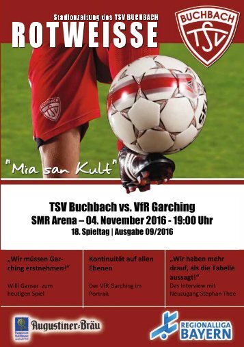 Stadionzeitung TSV Buchbach - VfR Garching