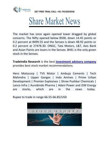 TradeIndia Research Share Market News and Free Commodity Tips