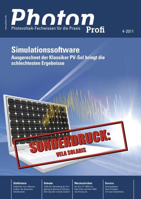 Simulationssoftware Ausgerechnet der Klassiker PV-Sol bringt die ...