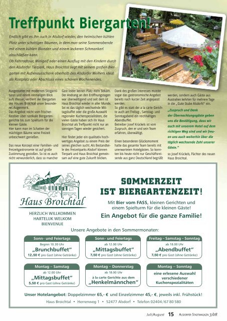 Urlaub in Geranien - Alsdorfer Stadtmagazin