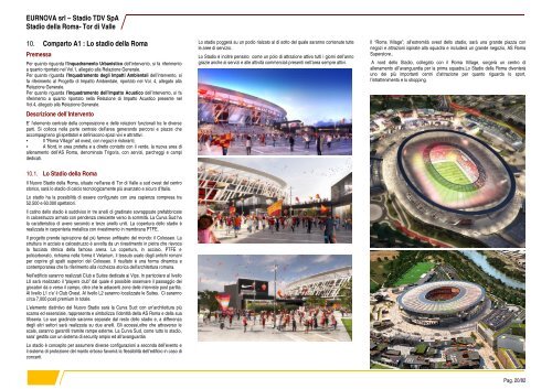 STADIO DELLA ROMA – TOR DI VALLE Generale Relazione Descrittiva