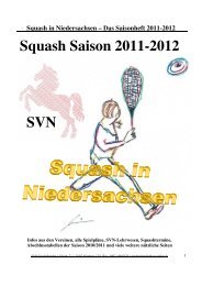 Squash Saison 2011-2012 - Squashverband Niedersachsen - DSQV