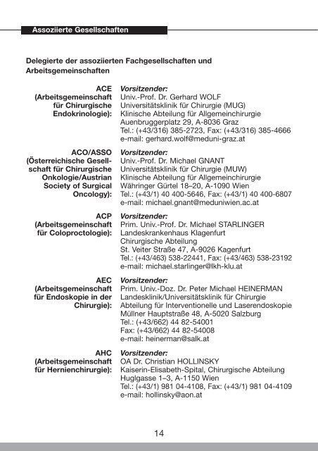 46. Österreichischer Chirurgenkongress - 54. Österreichischer ...