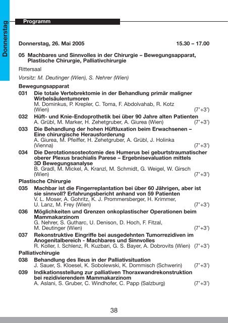 46. Österreichischer Chirurgenkongress - 54. Österreichischer ...