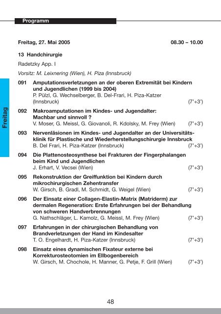 46. Österreichischer Chirurgenkongress - 54. Österreichischer ...