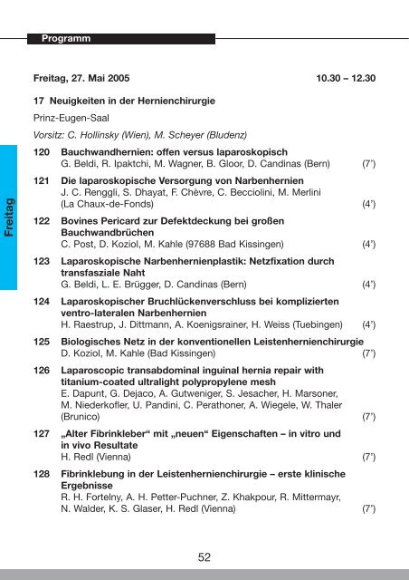 46. Österreichischer Chirurgenkongress - 54. Österreichischer ...