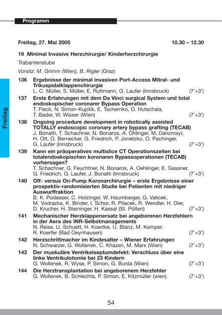 46. Österreichischer Chirurgenkongress - 54. Österreichischer ...