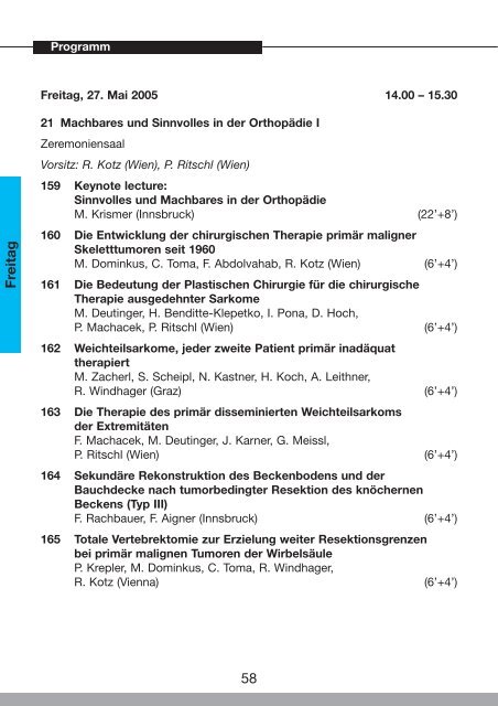 46. Österreichischer Chirurgenkongress - 54. Österreichischer ...