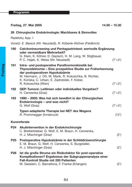 46. Österreichischer Chirurgenkongress - 54. Österreichischer ...