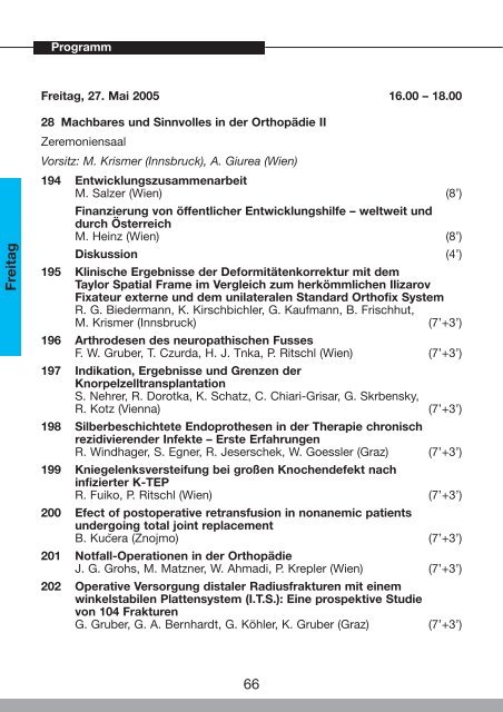 46. Österreichischer Chirurgenkongress - 54. Österreichischer ...