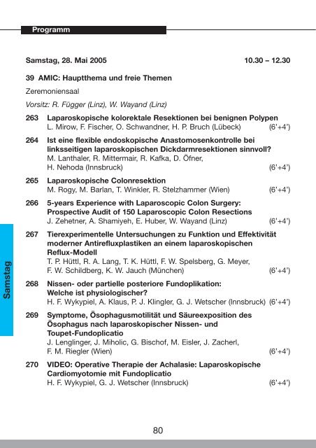 46. Österreichischer Chirurgenkongress - 54. Österreichischer ...