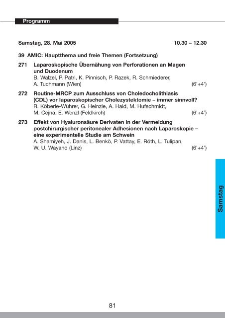 46. Österreichischer Chirurgenkongress - 54. Österreichischer ...