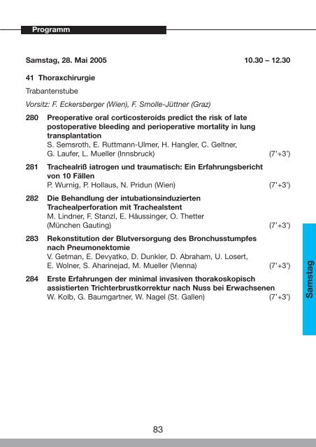 46. Österreichischer Chirurgenkongress - 54. Österreichischer ...