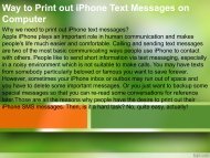 Way to Print out iPhone Text Messages on Computer