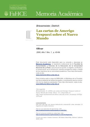 Las cartas de Amerigo Vespucci sobre el Nuevo Mundo - Memoria ...