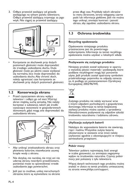 Philips TV LCD - Mode d&rsquo;emploi - POL