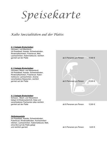 Speisekarte Schnack 