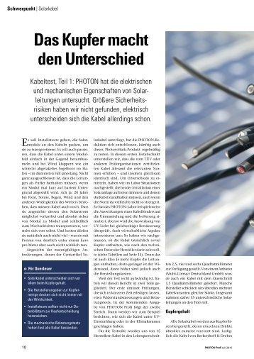 Das Kupfer macht den Unterschied - Deifuss Kabel