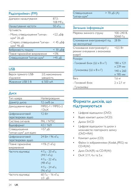 Philips Lecteur Blu-ray / DVD - Mode d&rsquo;emploi - UKR