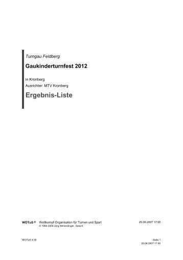 Ergebnis-Liste - Turngau Feldberg