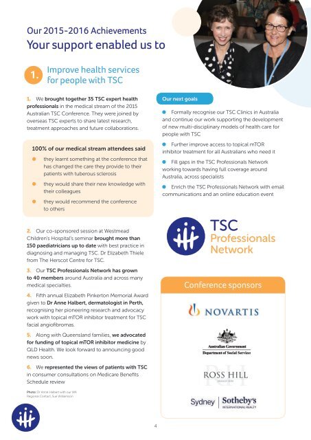 Tuberous Sclerosis Australia Annual Report 2015-16